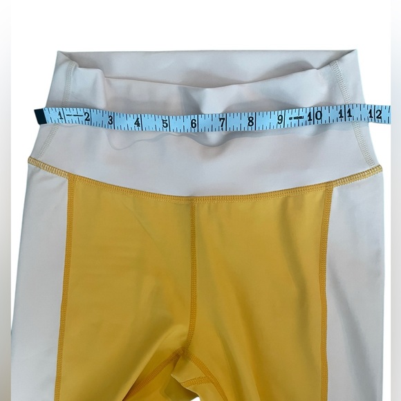 NEW with tags- All Fenix Anthropologie Charlie Yellow/cream 7/8 Legging Small - Picture 5 of 13